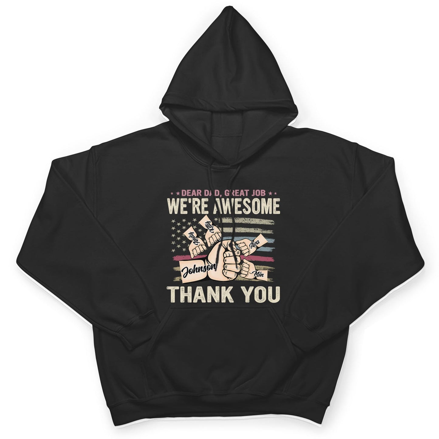 Dear Dad We're Awesome Fist Bump - Birthday, Loving Gift For Daddy, Father, Grandfather, Grandpa, Daughters, Sons - Personalized Custom T Shirt