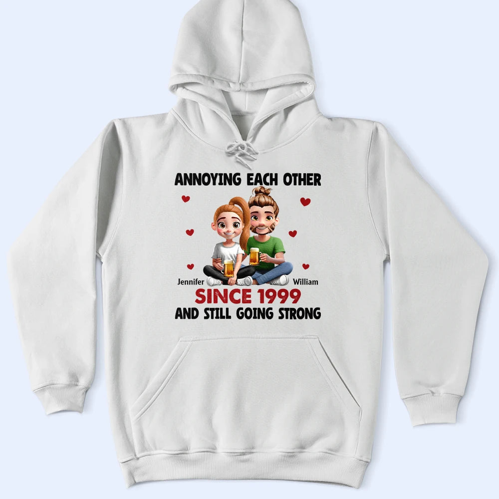 3D Effect Couple Annoying Each Other - Personalized T Shirt