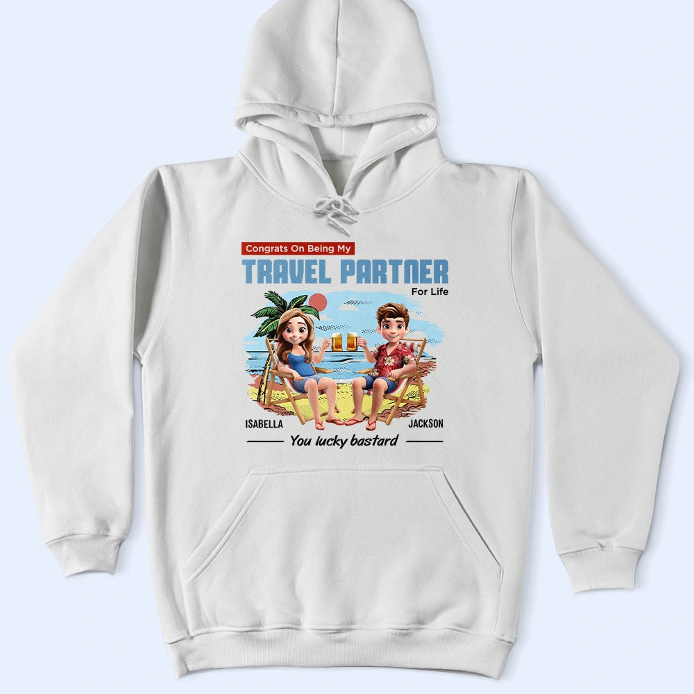 Congrats On Being My Travel Partner For Life - Personalized T Shirt