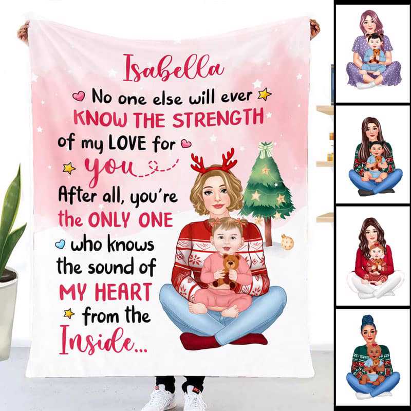 You Know My Heart From The Inside Mom & Baby Personalized Fleece Blanket