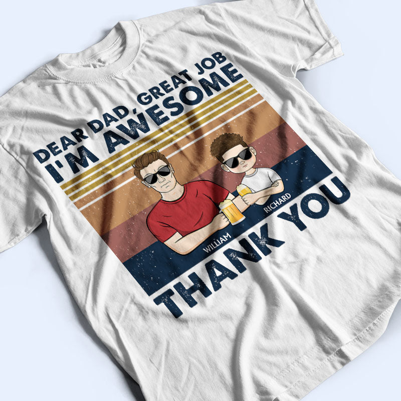 Dear Dad Grandpa Papa - Great Job We're Awesome Thank You - Personalized Gift For Father's Day