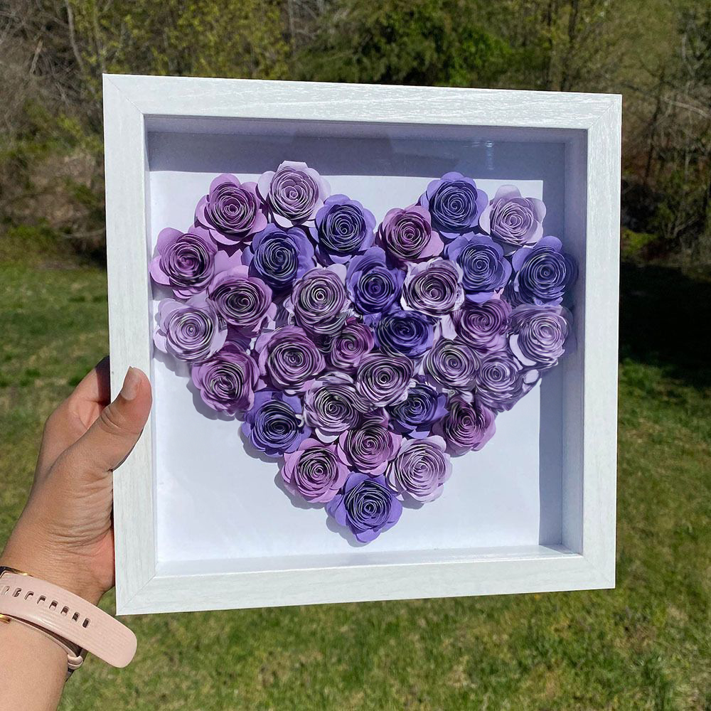 Dear Mom Mum Mam Great Job Custom Heart Rose Shadow Box