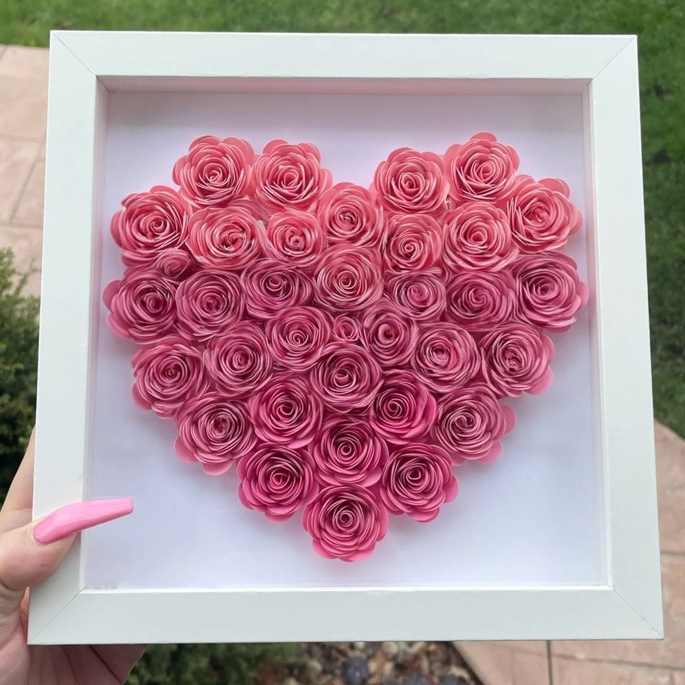 Sexy Couple Kissing Valentine‘s Day Gift Personalized Custom Heart Rose Shadow Box