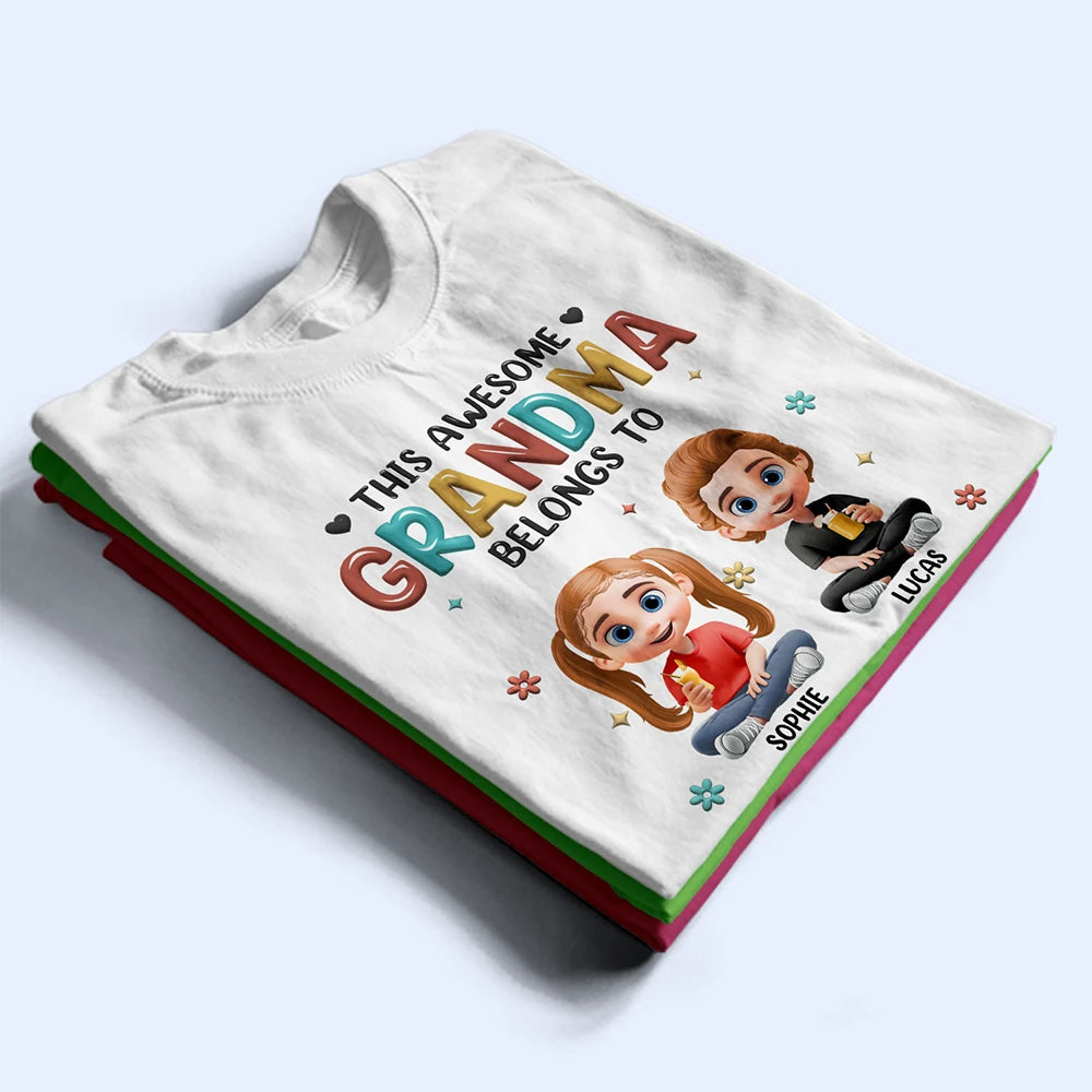 This Awesome Grandma Belongs To - Personalized T Shirt