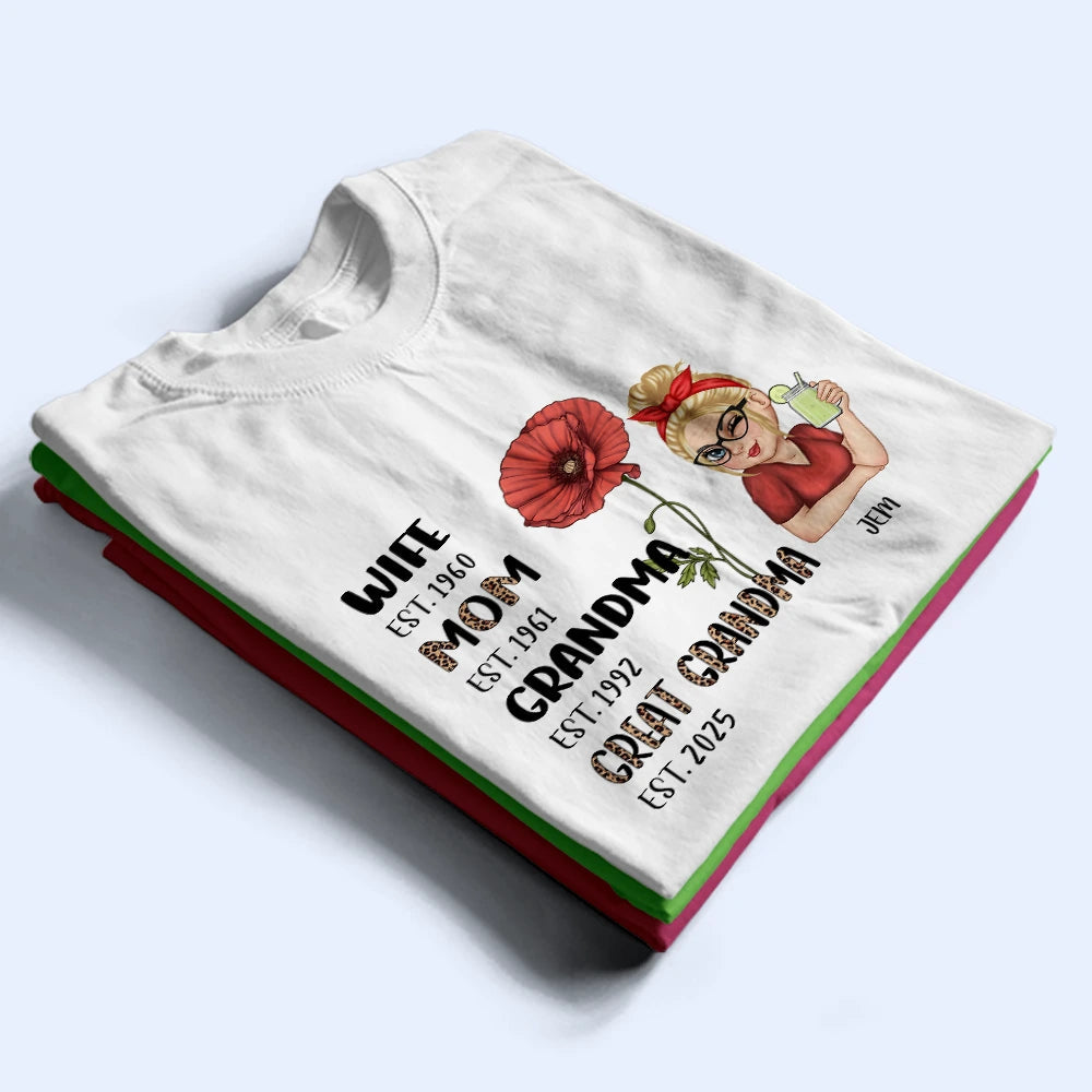 Legend Wife Mom Grandma Birth Month Flower - Personalized T Shirt