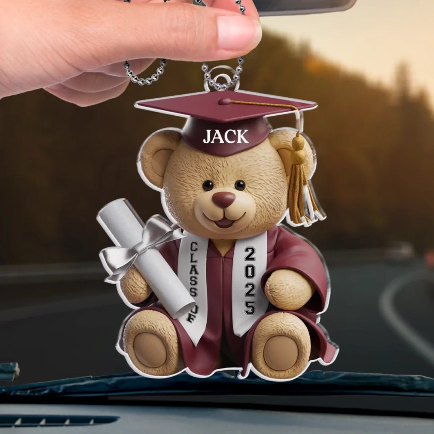 Dream Big, Shine Bright - Family Personalized Custom Car Ornament - Acrylic Custom Shaped - Graduation Gift For Family Members, Siblings, Brothers, Sisters