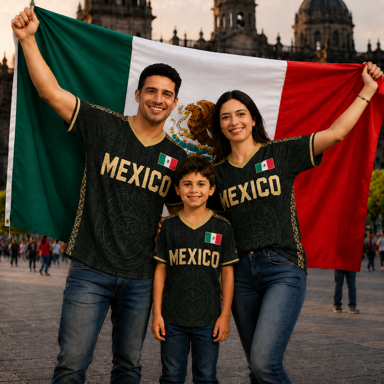 Personalized Black Green Mexican Flag Aztec Custom Uniform