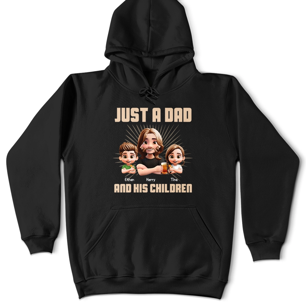 Just A Dad And His Girl 3D Effect Crossed Arms - Personalized T Shirt