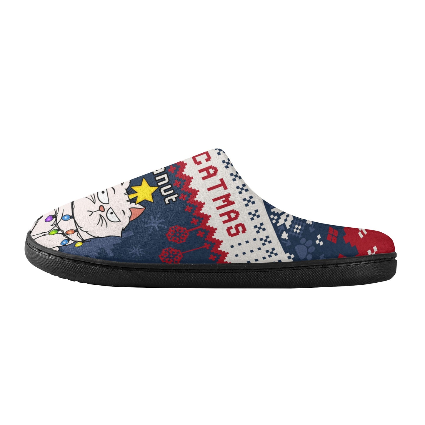 Meowy Catmas Funny Cats - Christmas Gift Personalized Custom Unisex Fluffy Slippers