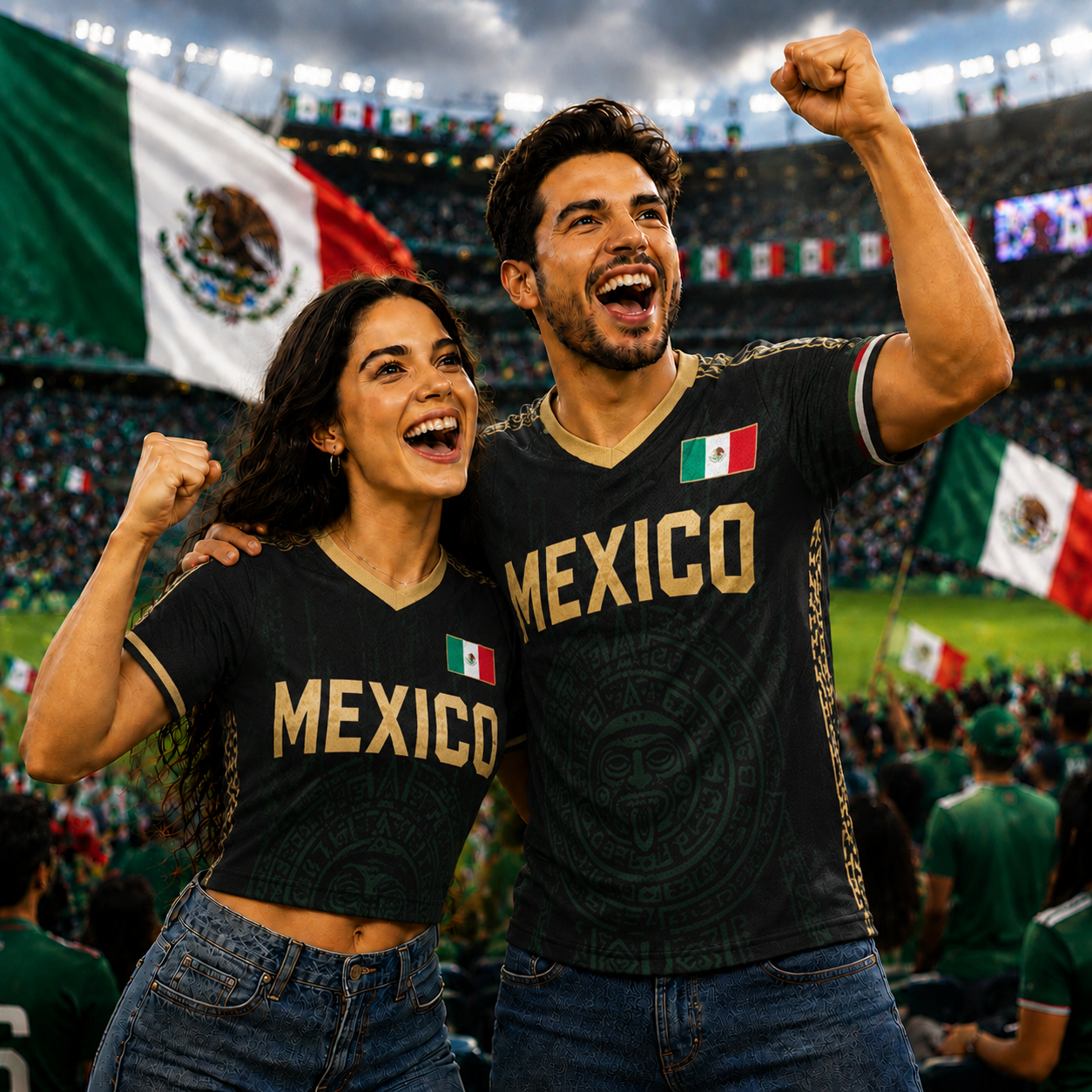 Personalized Black Green Mexican Flag Aztec Custom Uniform