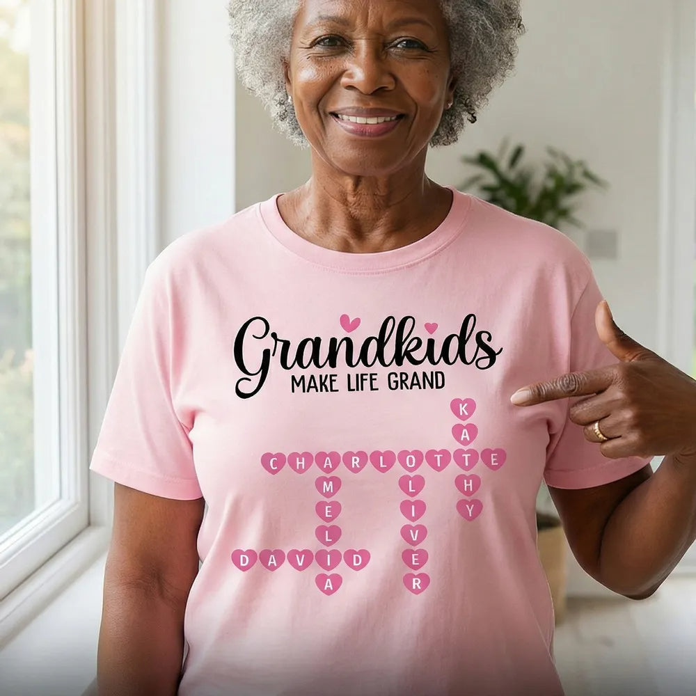 Favorite People Call Me Grandma Crossword Puzzle Art - Personalized Shirt - Mother's Day Gift For Grandma