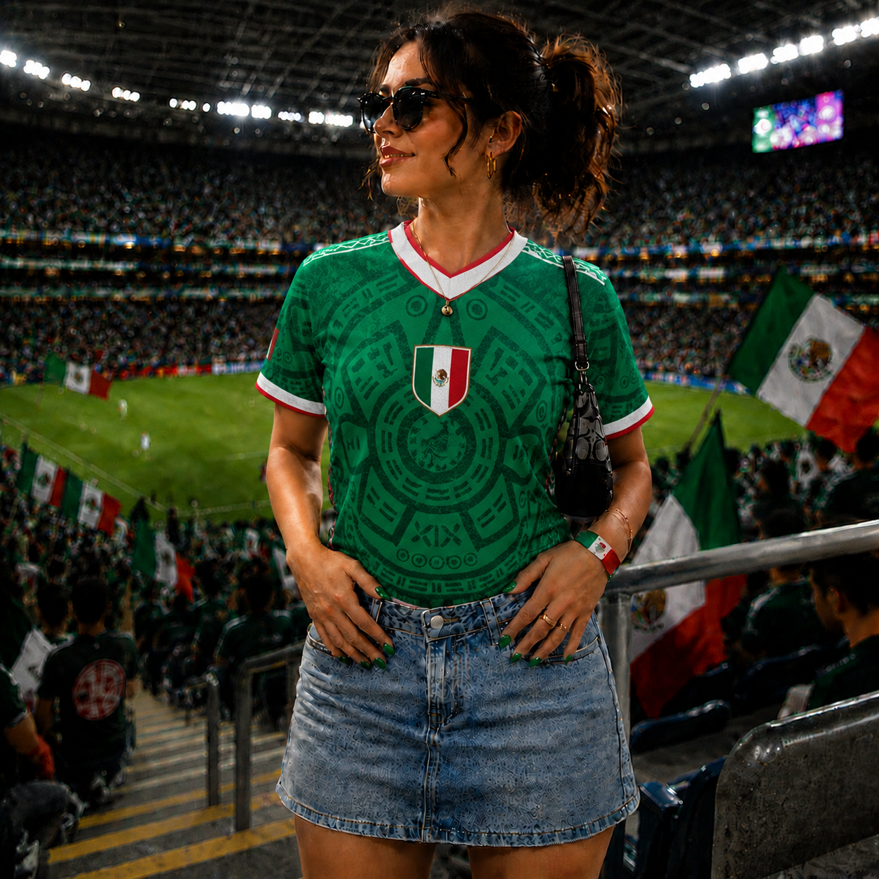 Custom Dark Green Aztec Mexico Jersey – Personalized Name Number Soccer Shirt