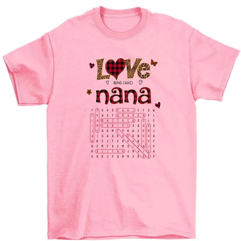 Love Being Called Grandma Leopard Pattern Word Search Puzzle - Personalized Shirt - Mother's Day Gift For Grandma Mom