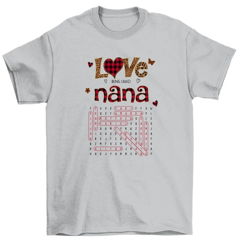 Love Being Called Grandma Leopard Pattern Word Search Puzzle - Personalized Shirt - Mother's Day Gift For Grandma Mom