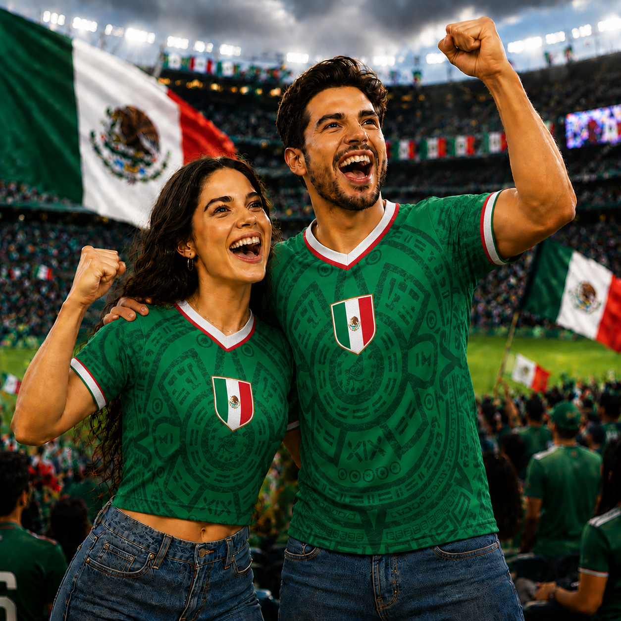 Custom Dark Green Aztec Mexico Jersey – Personalized Name Number Soccer Shirt