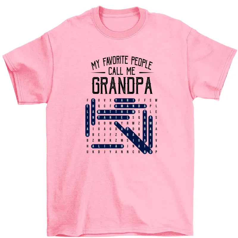 Grandpa's Favorite People Word Search Puzzle - Personalized Shirt - Gift For Grandpa, Dad