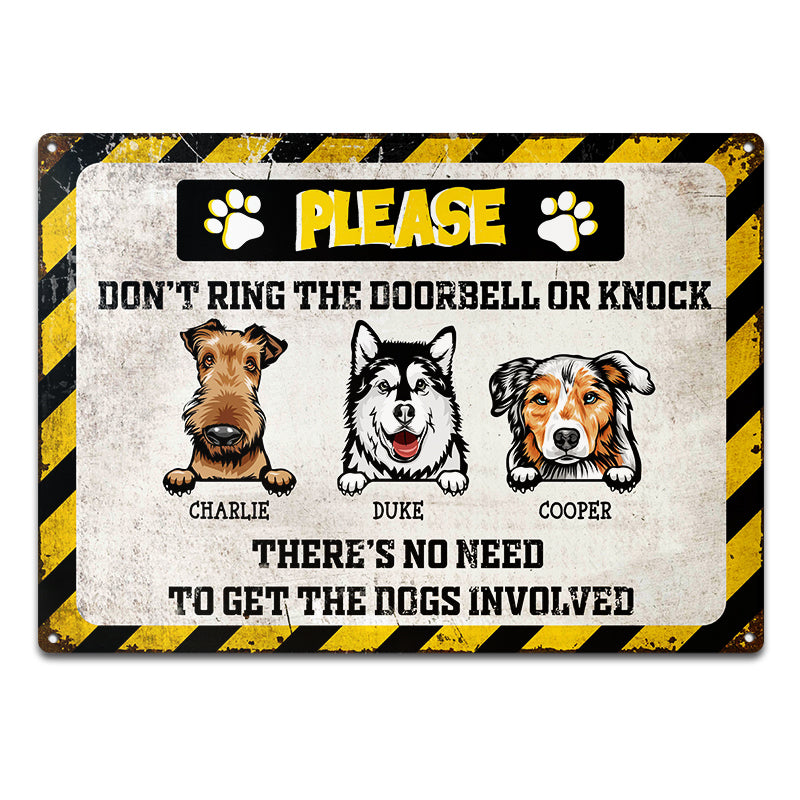 Dog Lovers Family Get The Dogs Involved - Personalized Custom Classic Metal Signs