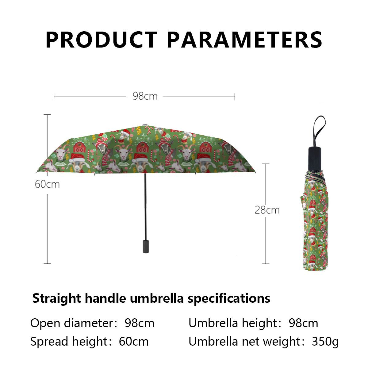 Christmas Goats Candy And Jingle Bells Brushed Polyester Umbrella No.3NPXJV