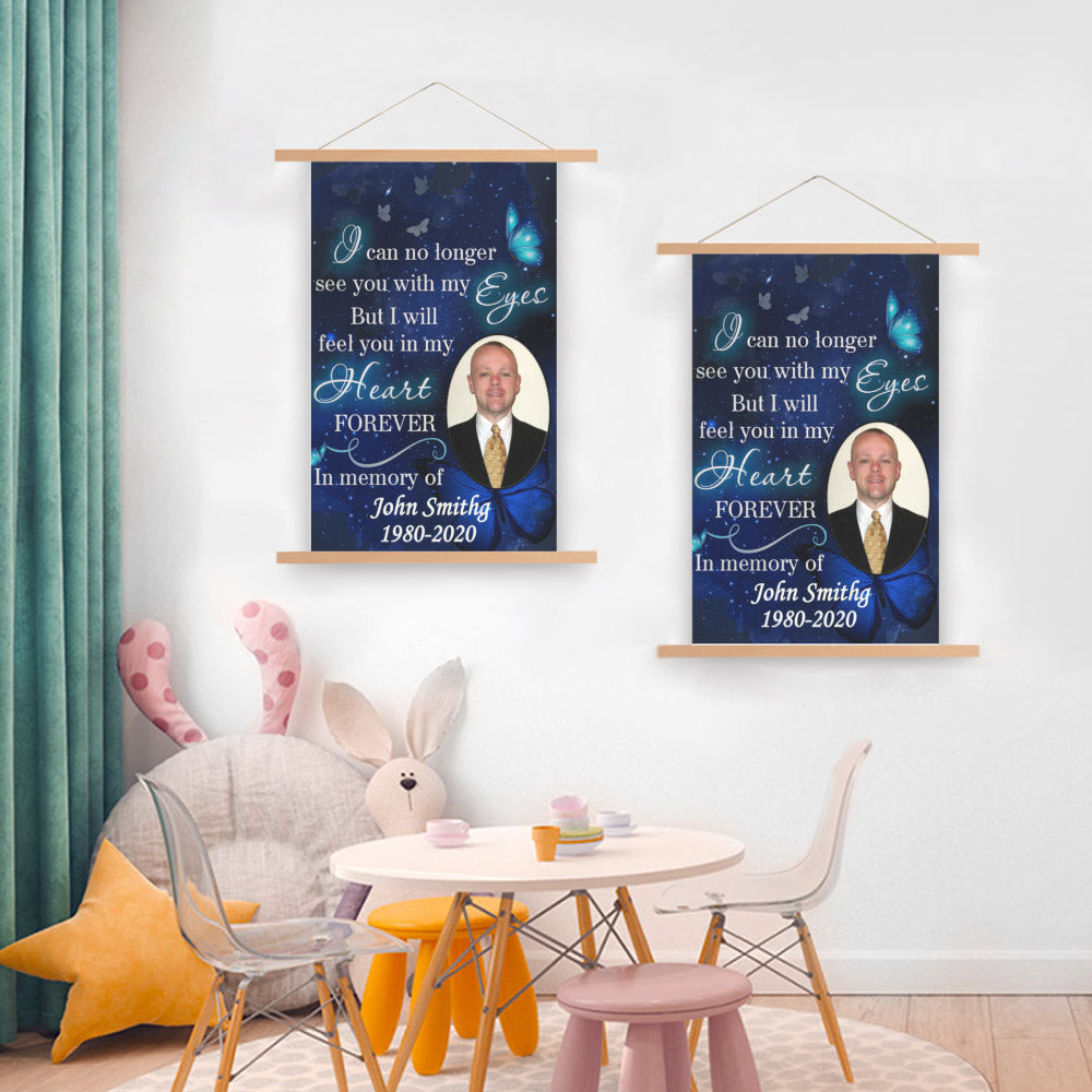 Always With You Blossom Tree Personalized Memorial Cardinal Scroll Painting With Wooden Poster Hanger