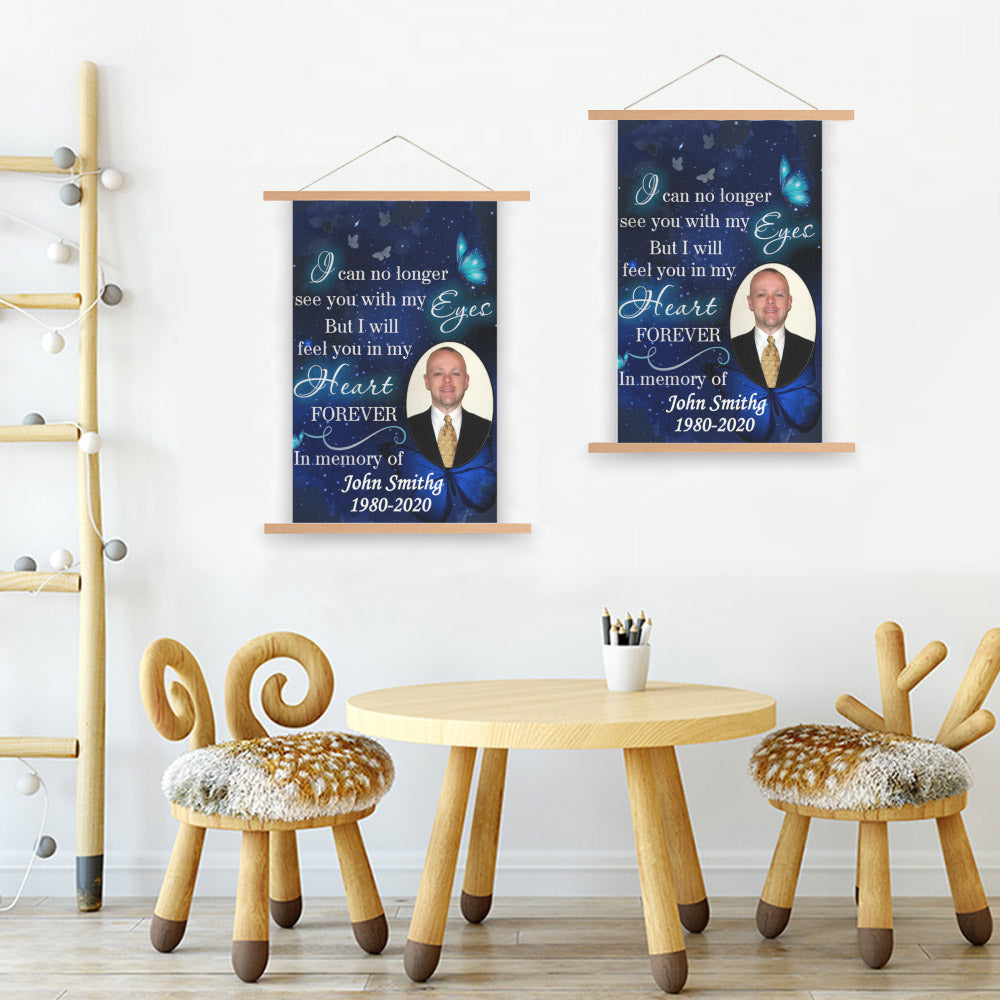 Always With You Blossom Tree Personalized Memorial Cardinal Scroll Painting With Wooden Poster Hanger