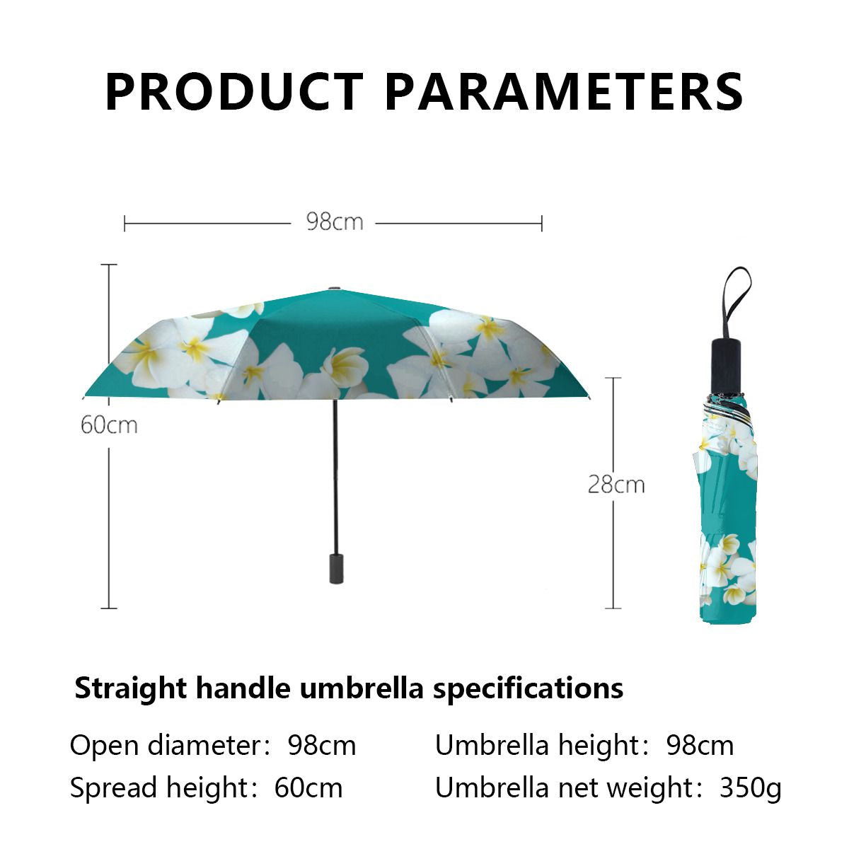 Lagoon Blue Tropical Plumeria Christmas Umbrella No.C5T5L5