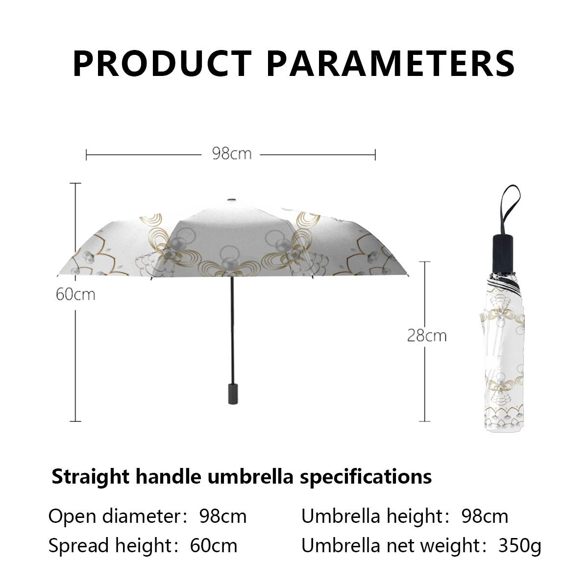 Pearl Christmas Angel Of Joy Circle Custom Brushed Polyester Umbrella No.CWKOWP