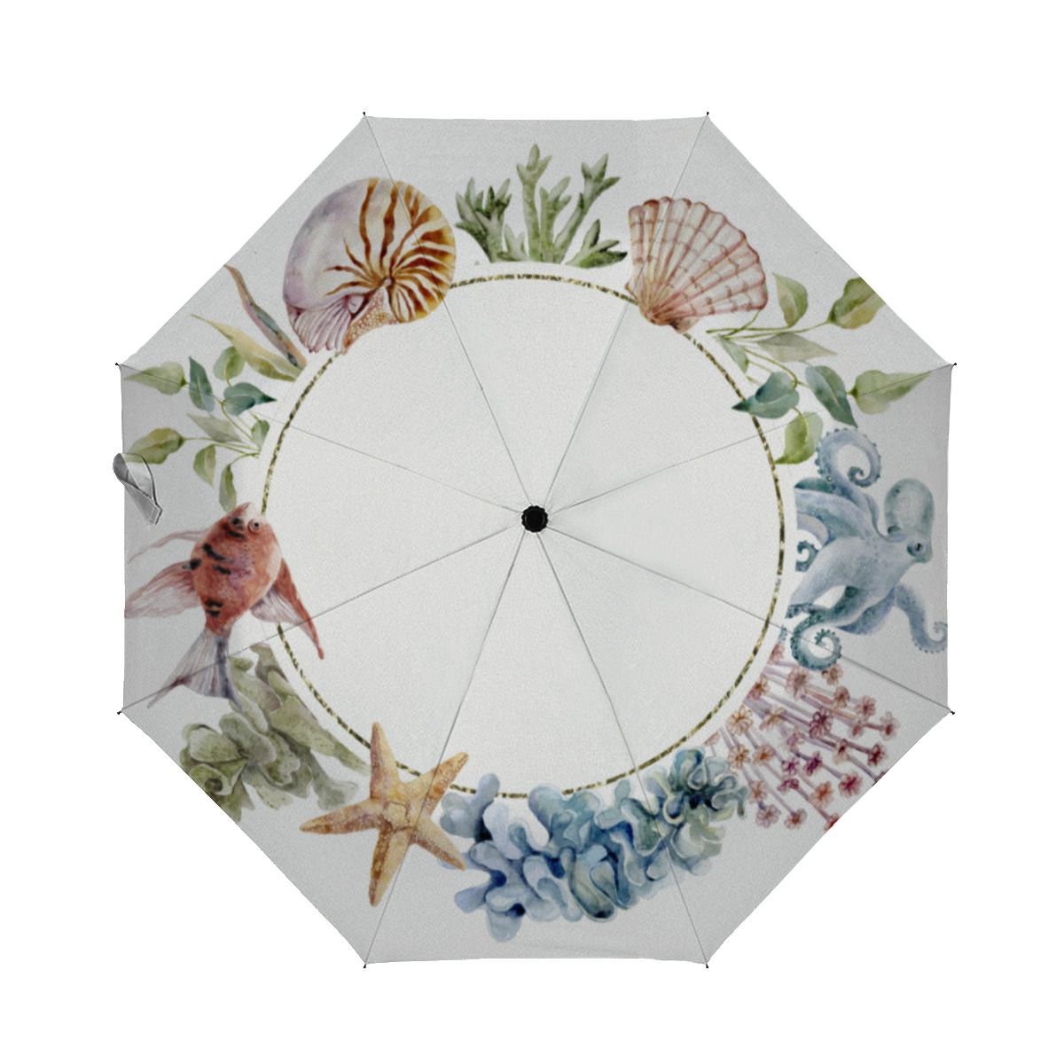 Tropical Mele Kalikimaka Coastal Theme Christmas Faux Linen Umbrella No.JIE4JJ