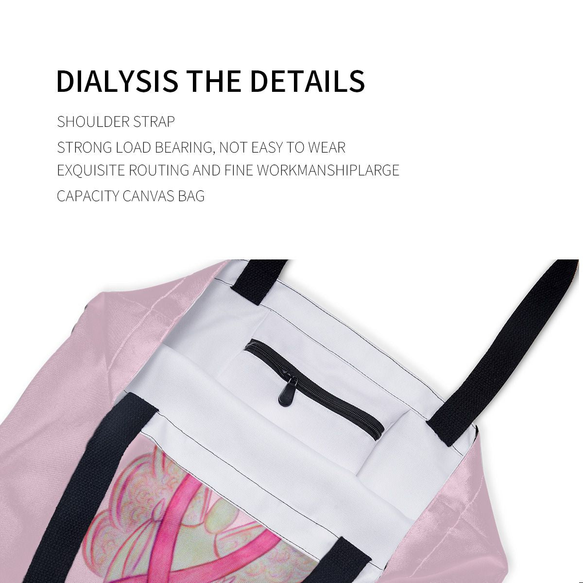 Breast Cancer Awareness Ribbonss Canvas Bag No.FUXPOT