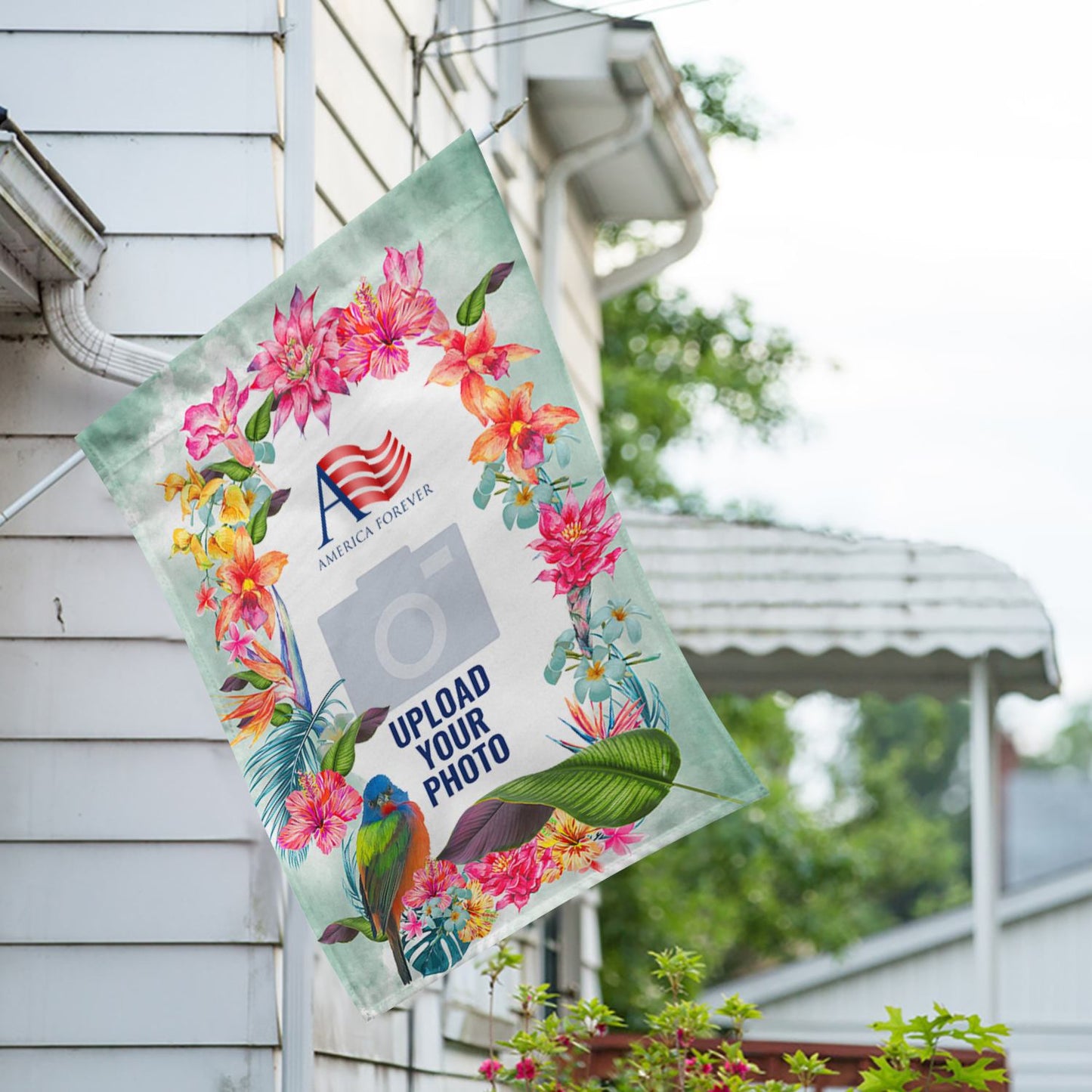 Personalized Island Flowers House Flag & Garden Flag